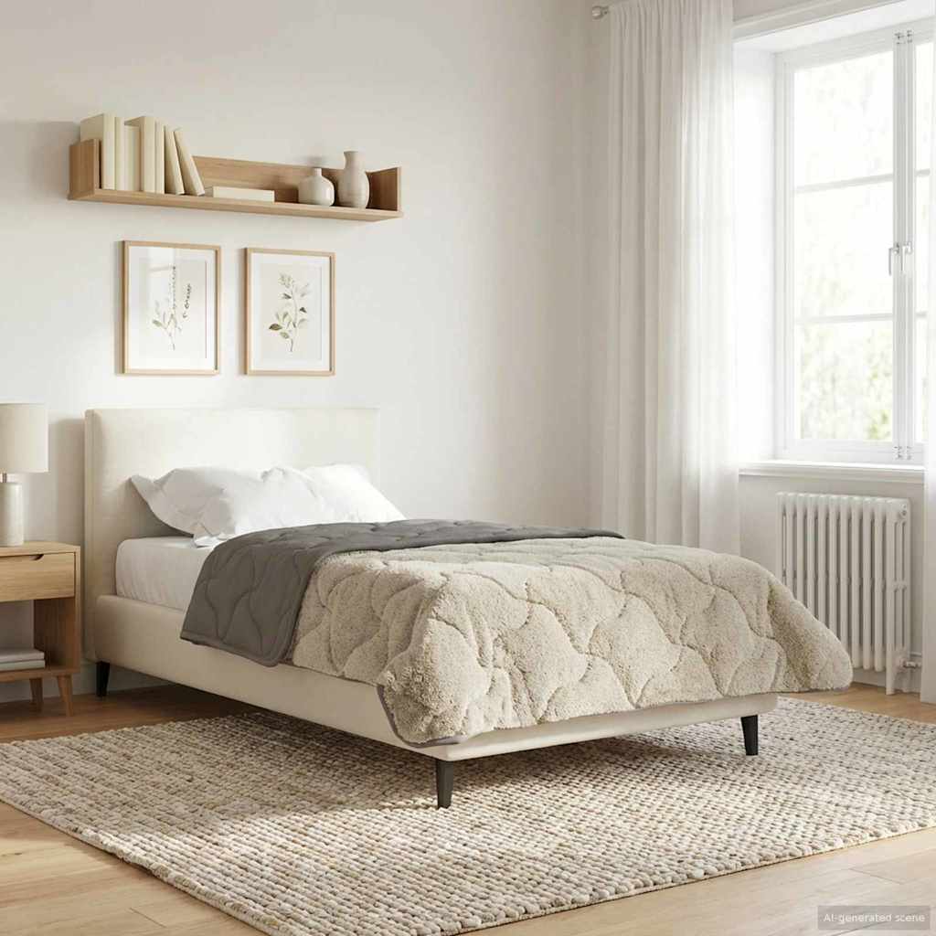 Piumone Invernale 135 x 200 cm Inverno Grigio chiaro Traspirante