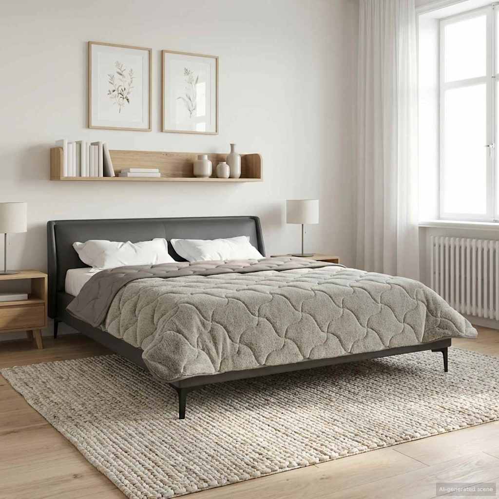 Piumone Invernale 200 x 220 cm Inverno Grigio chiaro Traspirante