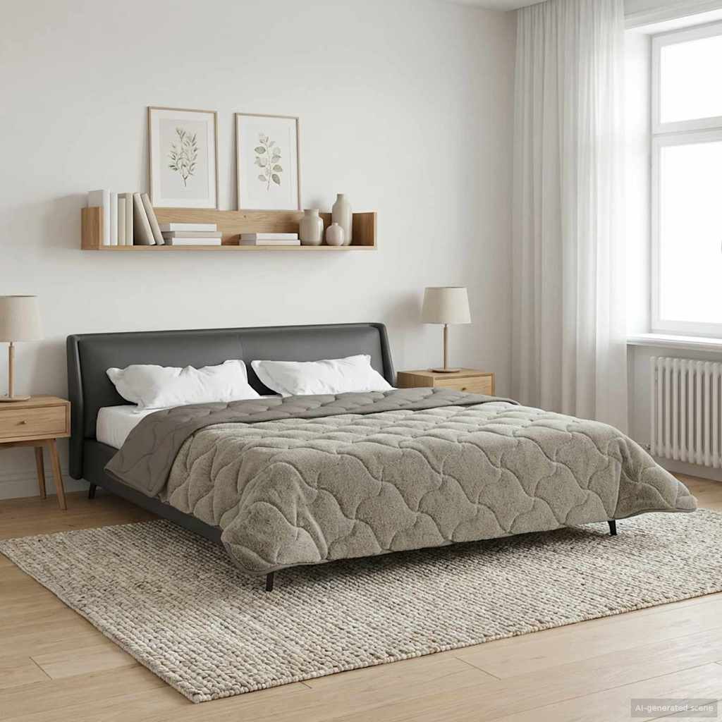 Piumone Invernale 220 x 240 cm Inverno Grigio chiaro Traspirante