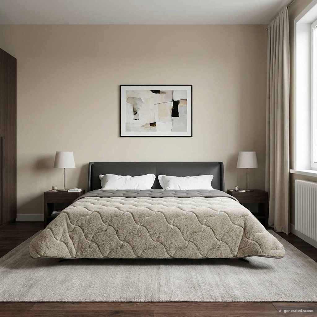 Piumone Invernale 220 x 260 cm Inverno Grigio chiaro Traspirante