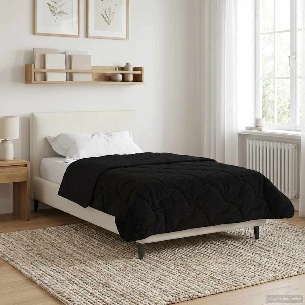 Piumone Invernale 135 x 200 cm Inverno Nero Traspirante