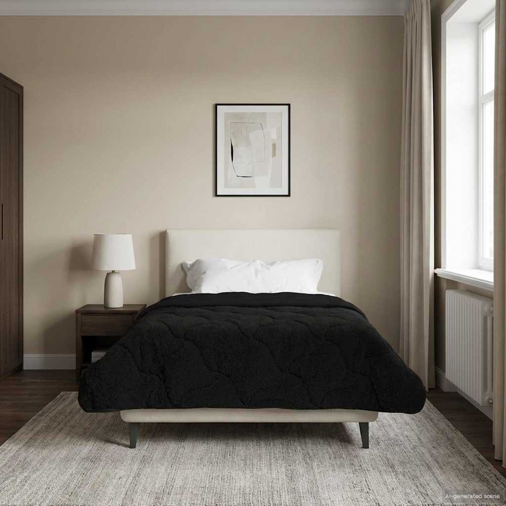 Piumone Invernale 135 x 200 cm Inverno Nero Traspirante