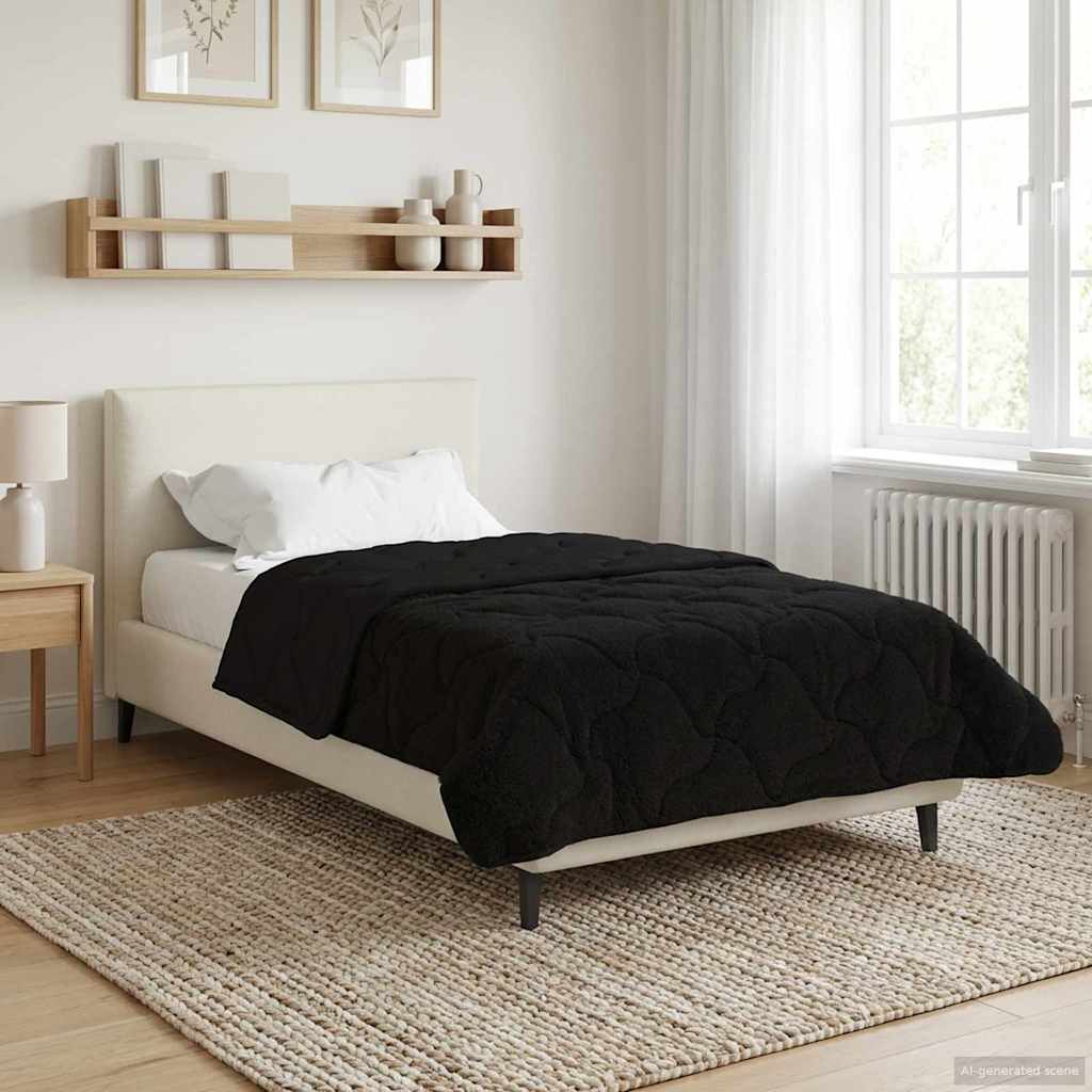 Piumone Invernale 140 x 220 cm Inverno Nero Traspirante