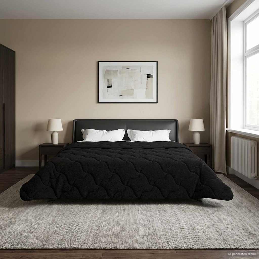 Piumone Invernale 200 x 200 cm Inverno Nero Traspirante