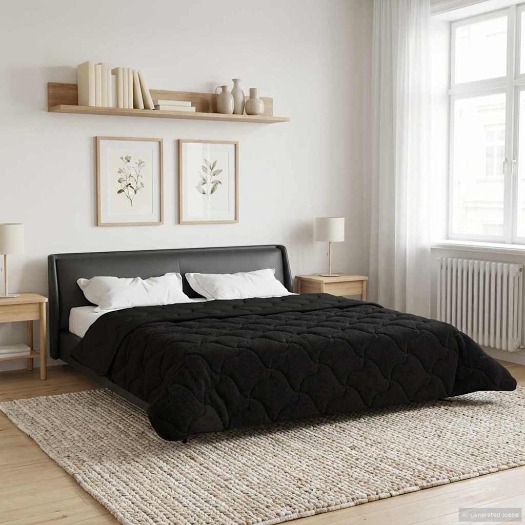 Piumone Invernale 200 x 200 cm Inverno Nero Traspirante