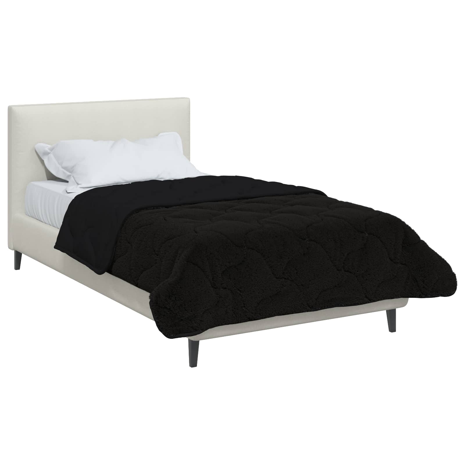 Piumone Invernale 155 x 220 cm Inverno Nero Traspirante