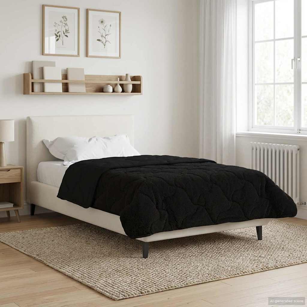 Piumone Invernale 155 x 220 cm Inverno Nero Traspirante
