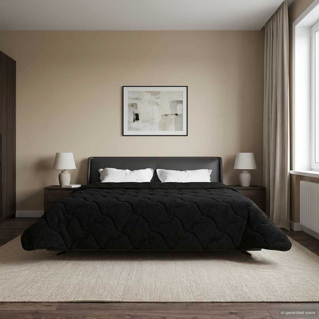 Piumone Invernale 200 x 220 cm Inverno Nero Traspirante