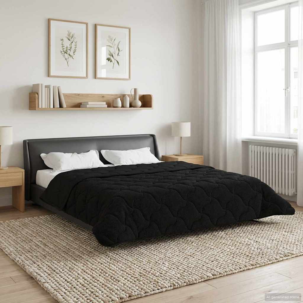 Piumone Invernale 220 x 260 cm Inverno Nero Traspirante