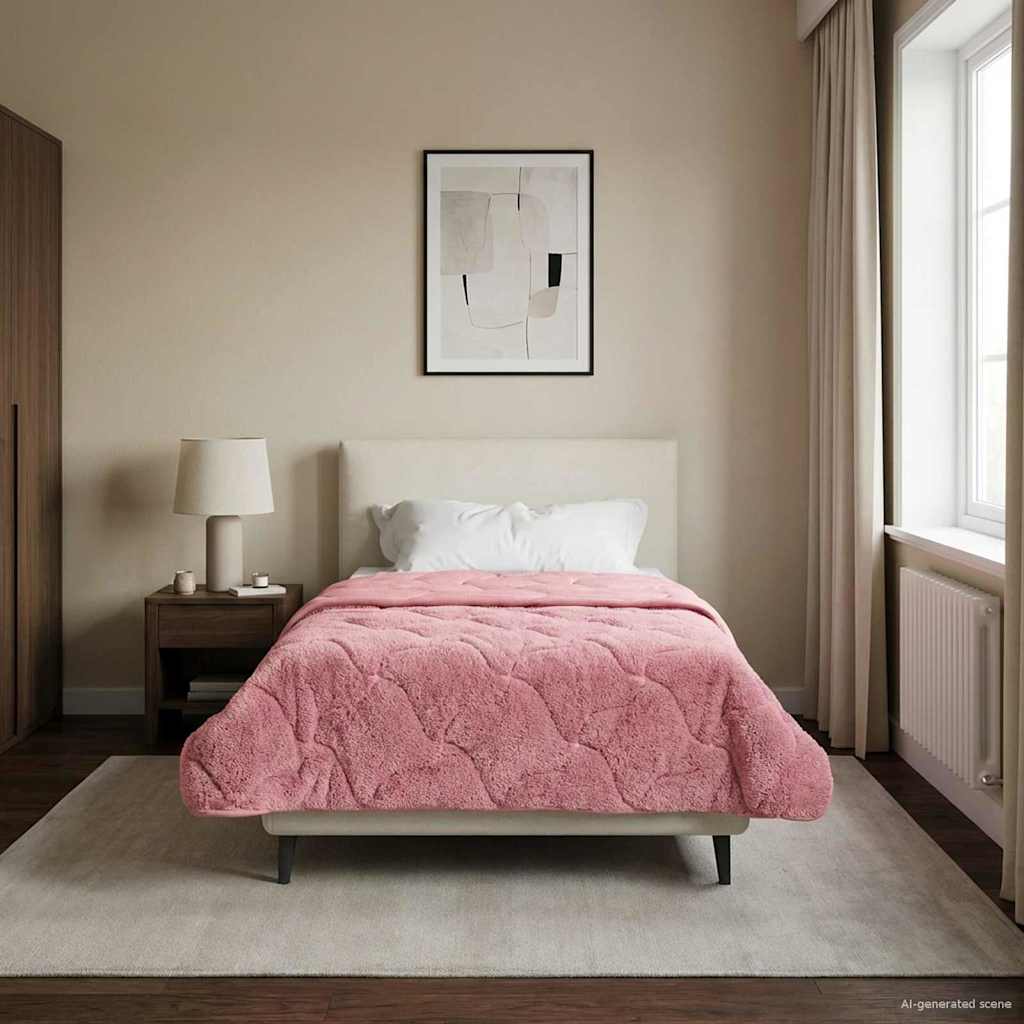 Piumone Invernale 135 x 200 cm Inverno Rosa Traspirante