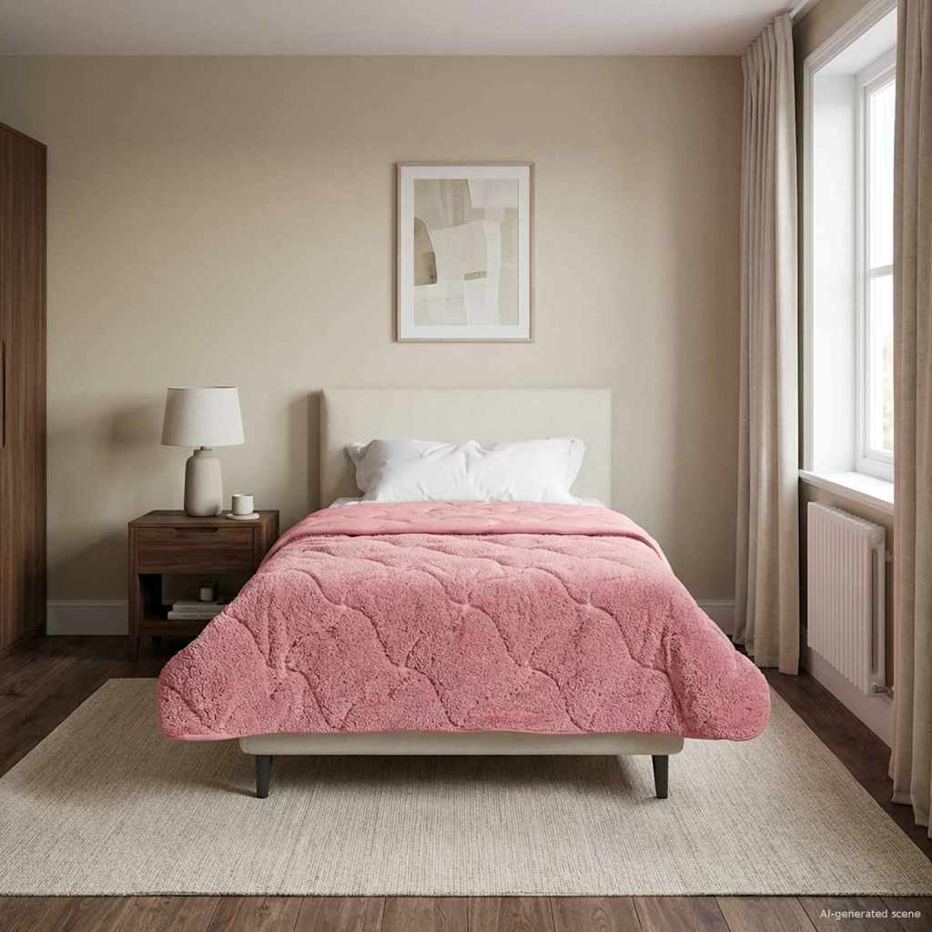 Piumone Invernale 155 x 200 cm Inverno Rosa Traspirante