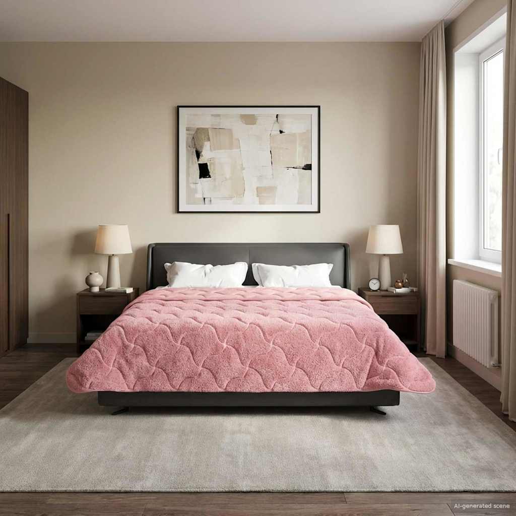 Piumone Invernale 200 x 200 cm Inverno Rosa Traspirante