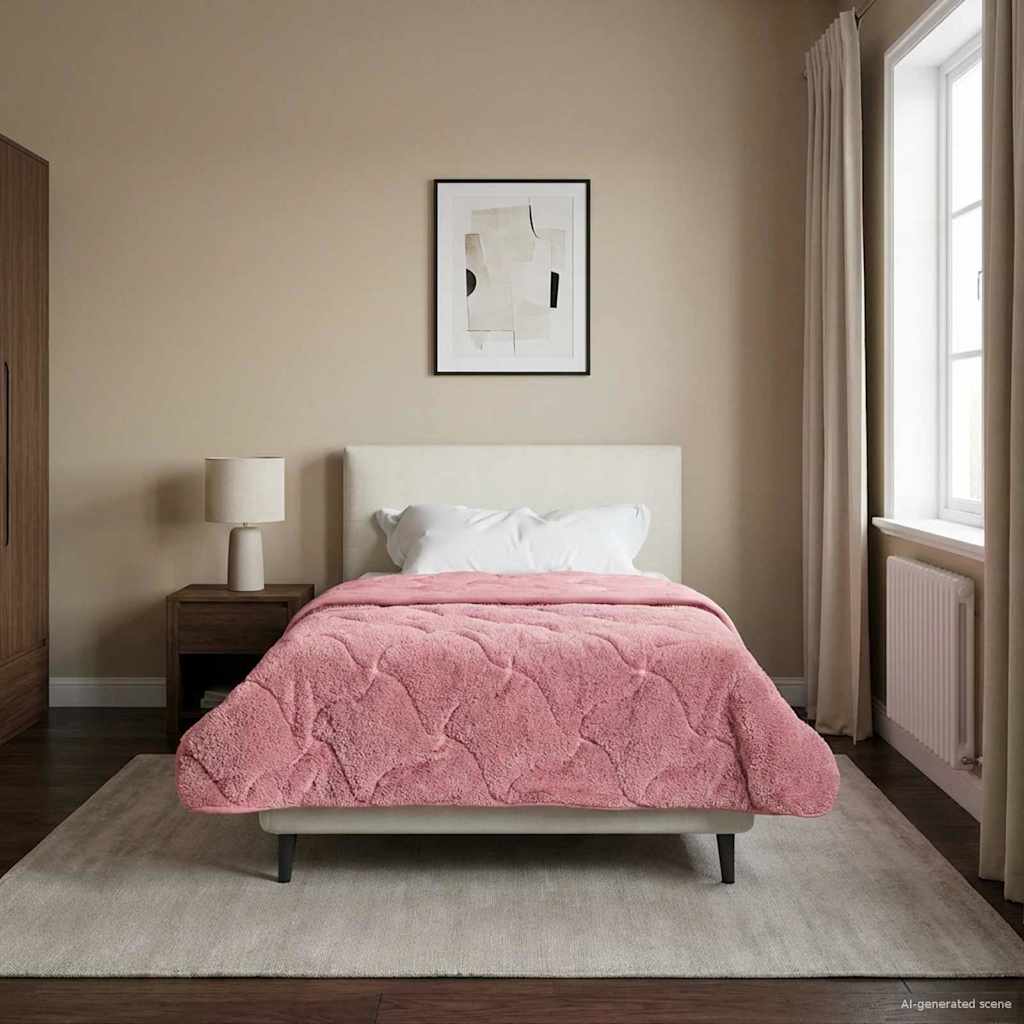 Piumone Invernale 135 x 200 cm Inverno Rosa Traspirante