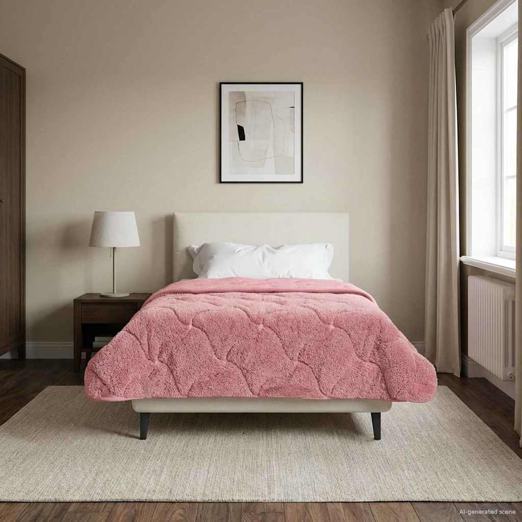 Piumone Invernale 155 x 220 cm Inverno Rosa Traspirante