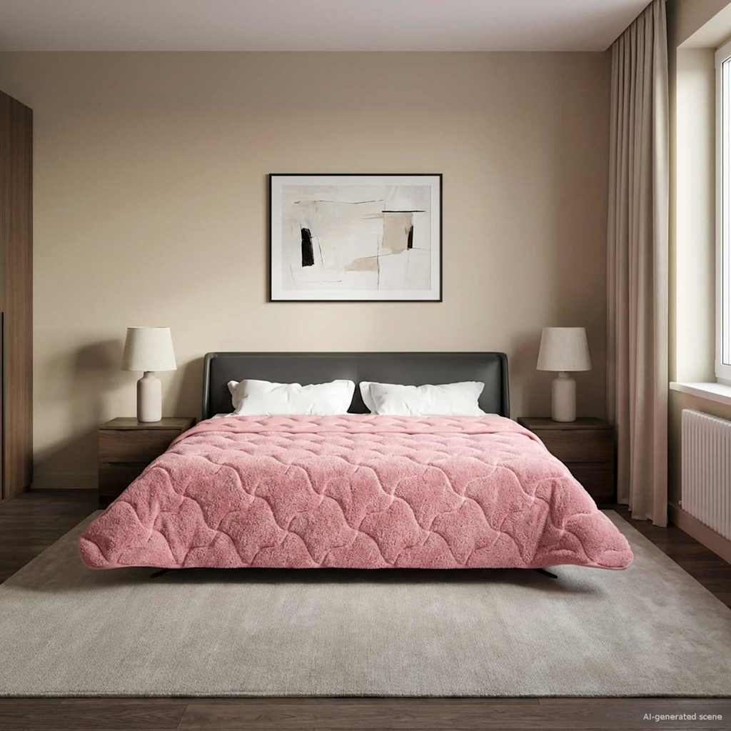 Piumone Invernale 200 x 220 cm Inverno Rosa Traspirante