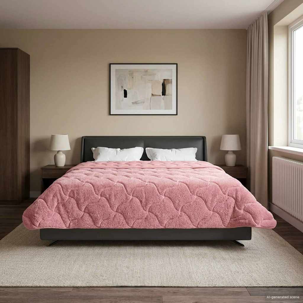 Piumone Invernale 220 x 260 cm Inverno Rosa Traspirante