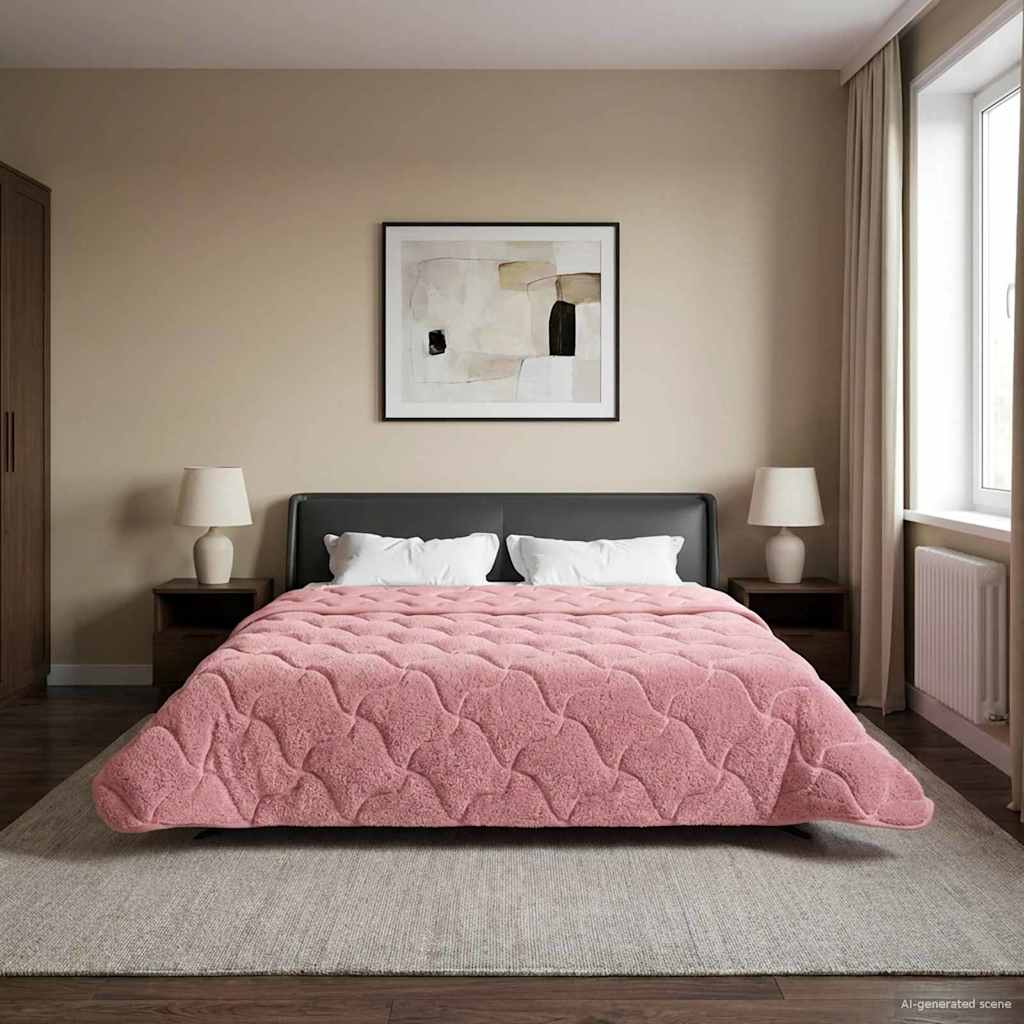 Piumone Invernale 240 x 260 cm Inverno Rosa Traspirante