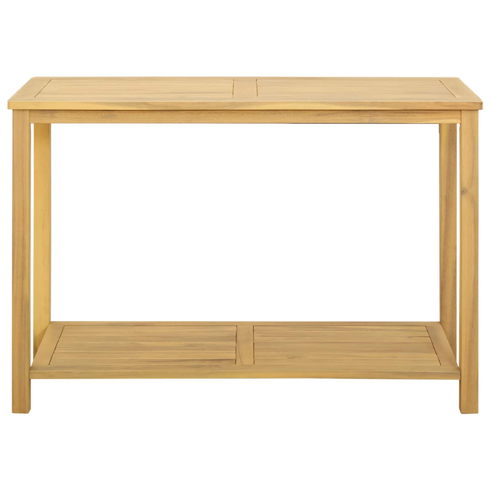 Tavolo consolle da giardino Acacia chiaro 110 x 40 x 75 cm