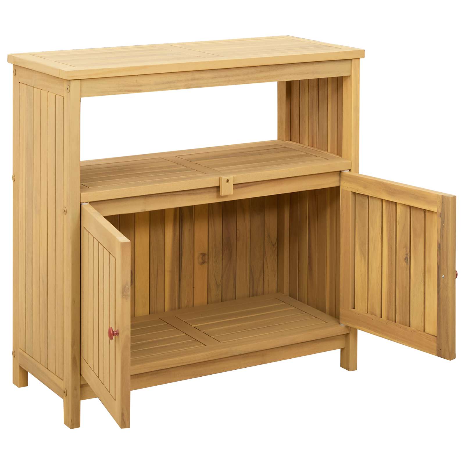 Tavolo consolle da giardino Acacia chiaro 80 x 35 x 75 cm