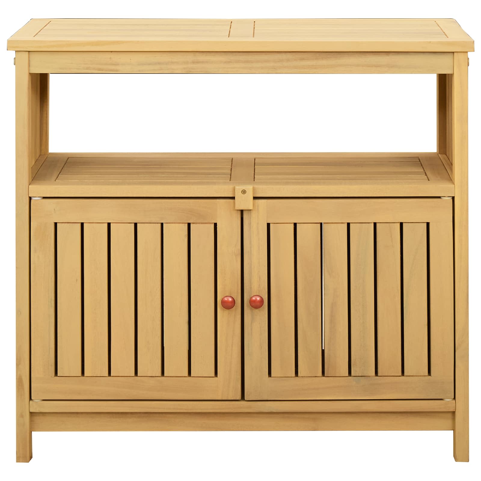 Tavolo consolle da giardino Acacia chiaro 80 x 35 x 75 cm