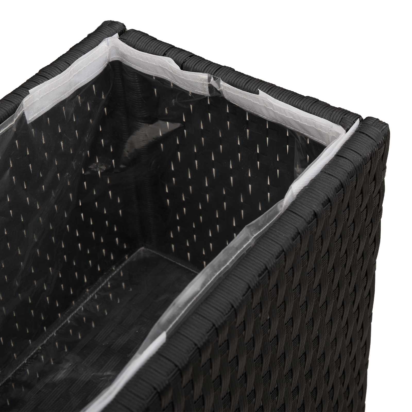 Vasetto alto Nero 55 x 22 x 70 cm polyrattan