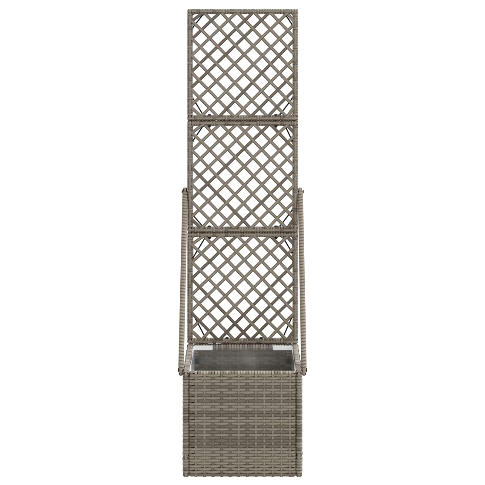 Vaso da Giardino con Trellis Grigio 35 x 30 x 135 cm polyrattan