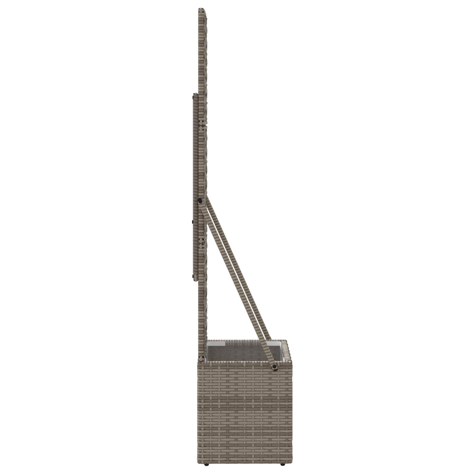 Vaso da Giardino con Trellis Grigio 35 x 30 x 135 cm polyrattan