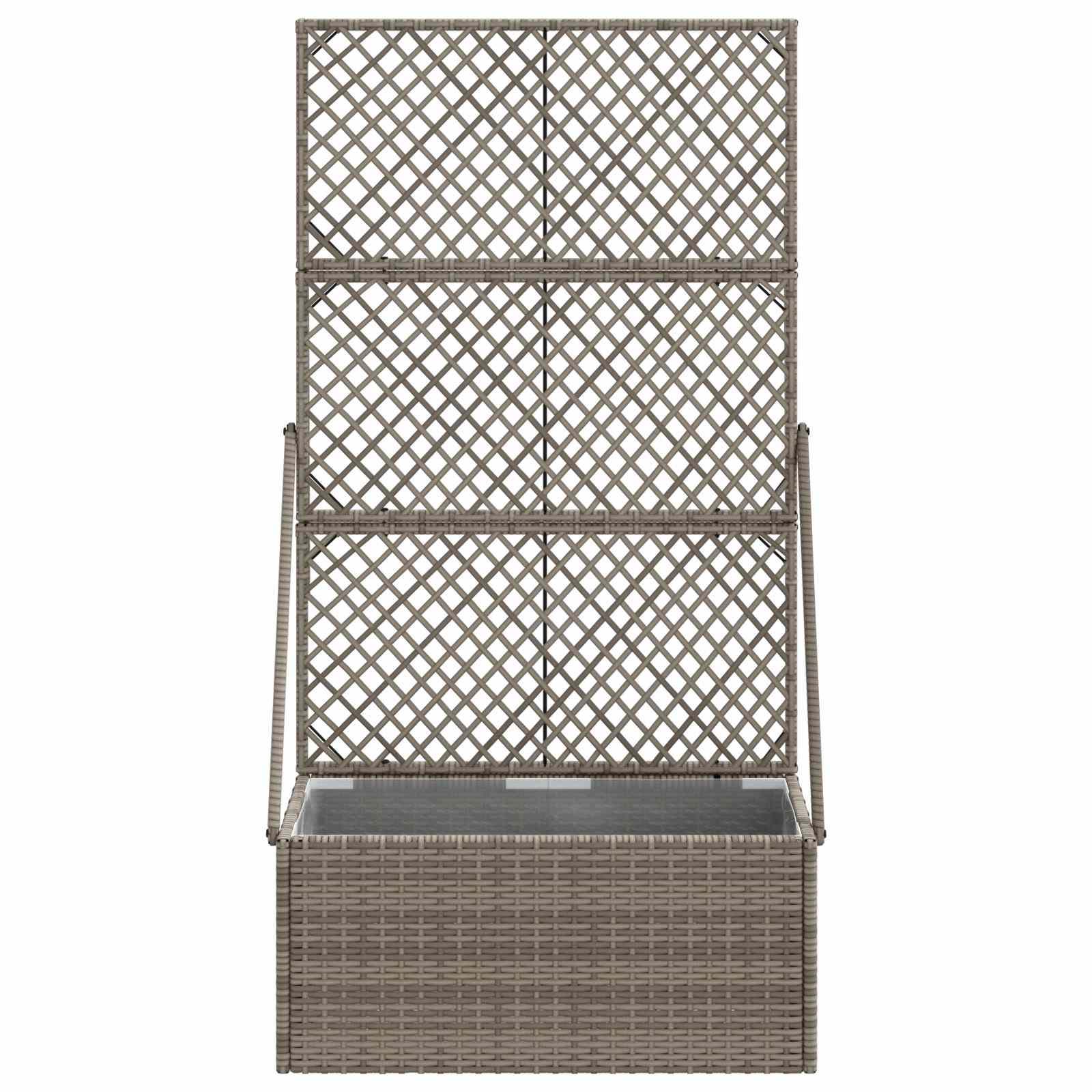 Vaso da Giardino con Trellis Grigio 70 x 30 x 135 cm polyrattan