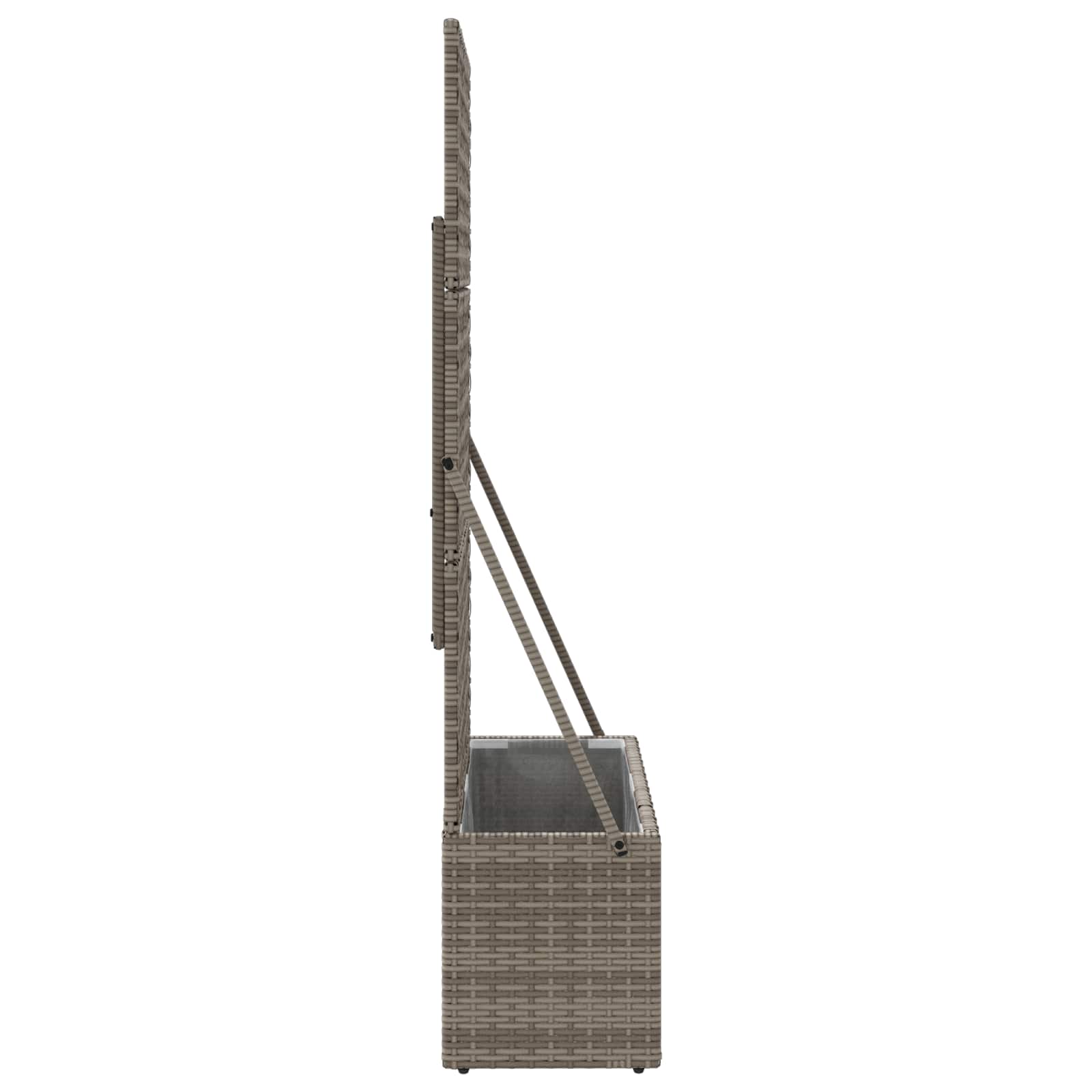 Vaso da Giardino con Trellis Grigio 70 x 30 x 135 cm polyrattan