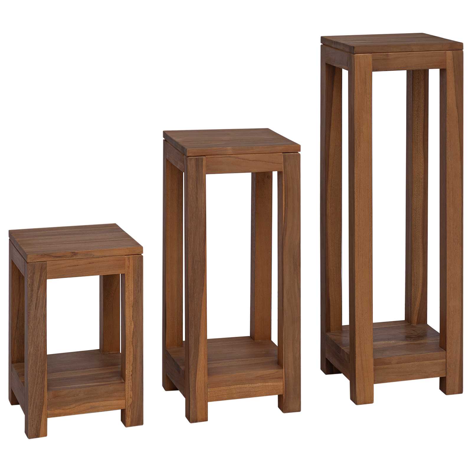 Supporto per piante 3 pz Naturale 25 x 25 x 80 cm