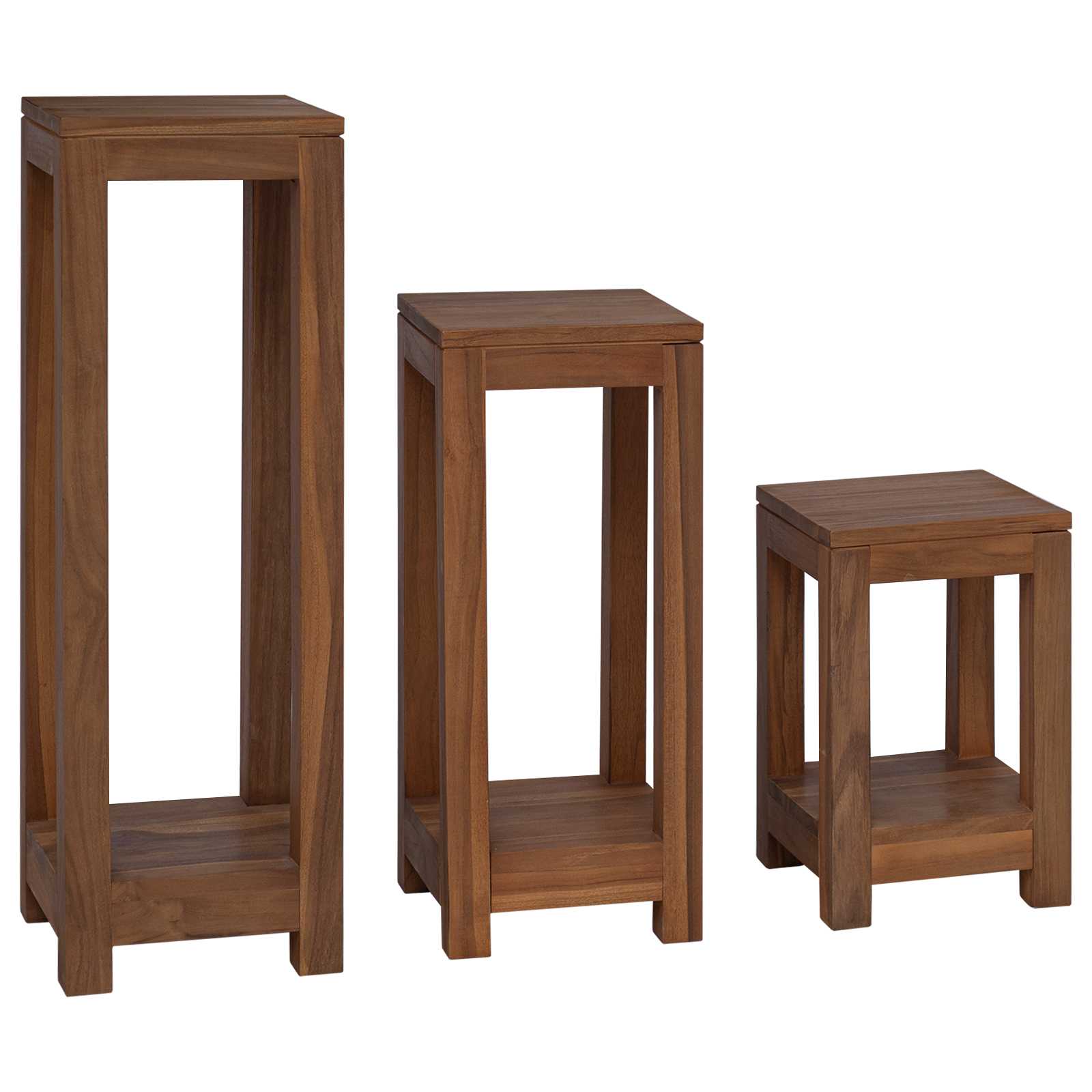 Supporto per piante 3 pz Naturale 25 x 25 x 80 cm