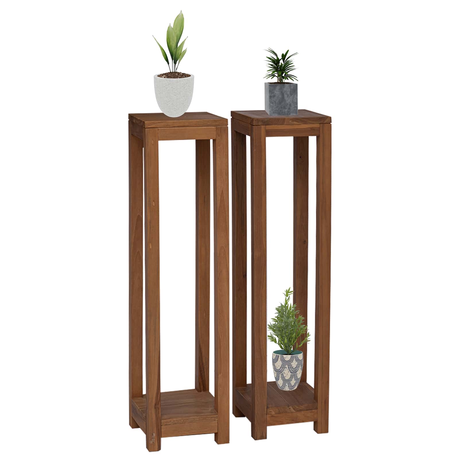 Supporto per piante 2 pz Naturale 25 x 25 x 100 cm