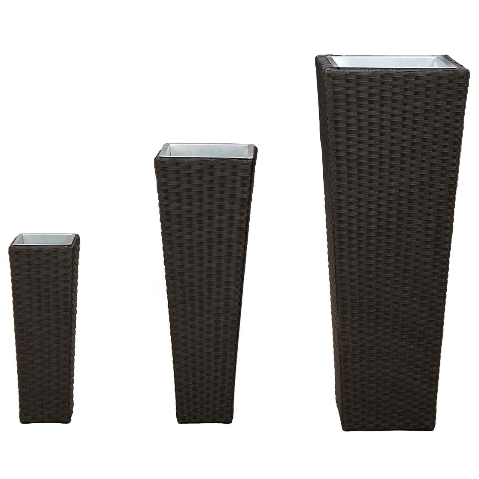 Set da esterno 3 pz Nero 30 x 30 x 80 cm Metallo