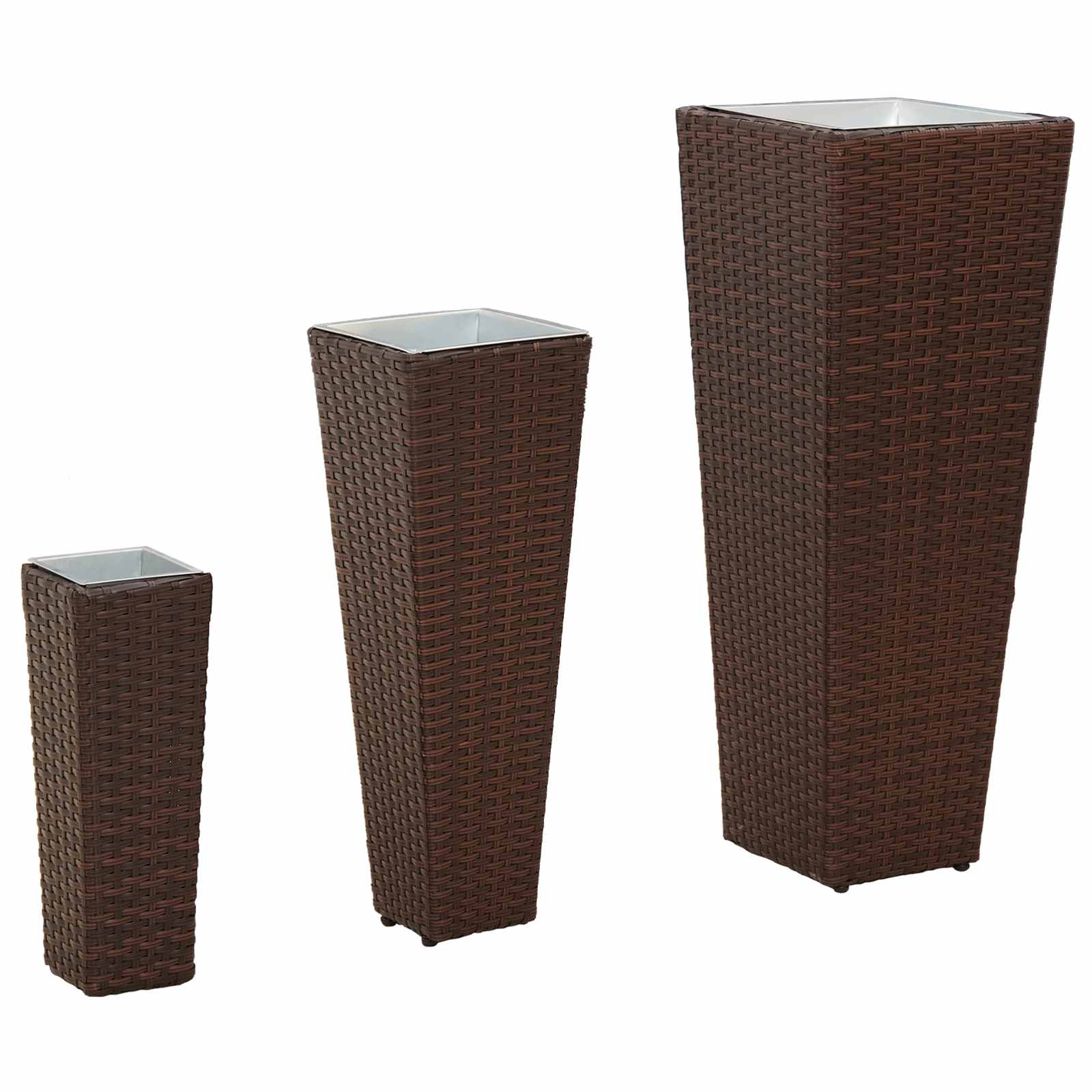 Set da esterno 3 pz 30 x 30 x 80 cm Metallo