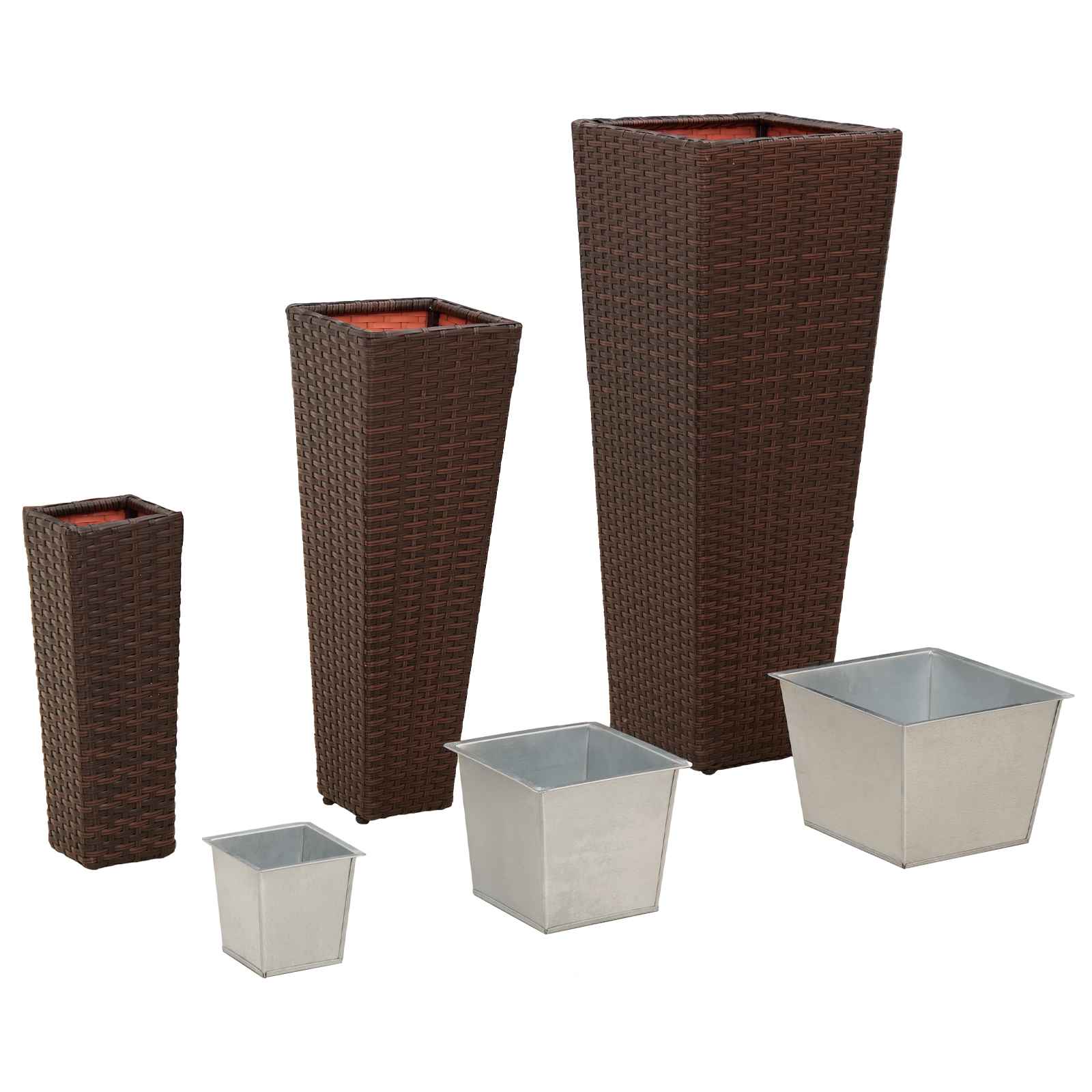 Set da esterno 3 pz 30 x 30 x 80 cm Metallo