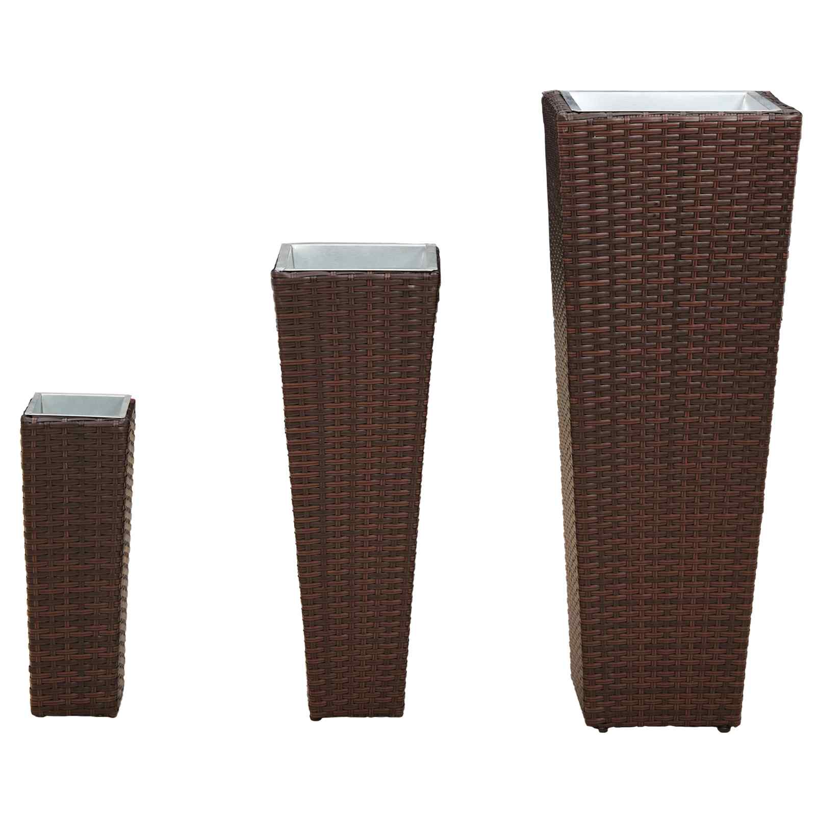 Set da esterno 3 pz 30 x 30 x 80 cm Metallo