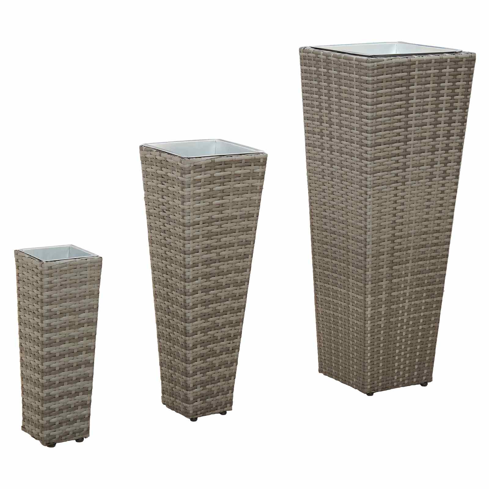 Set da esterno 3 pz 30 x 30 x 80 cm Metallo