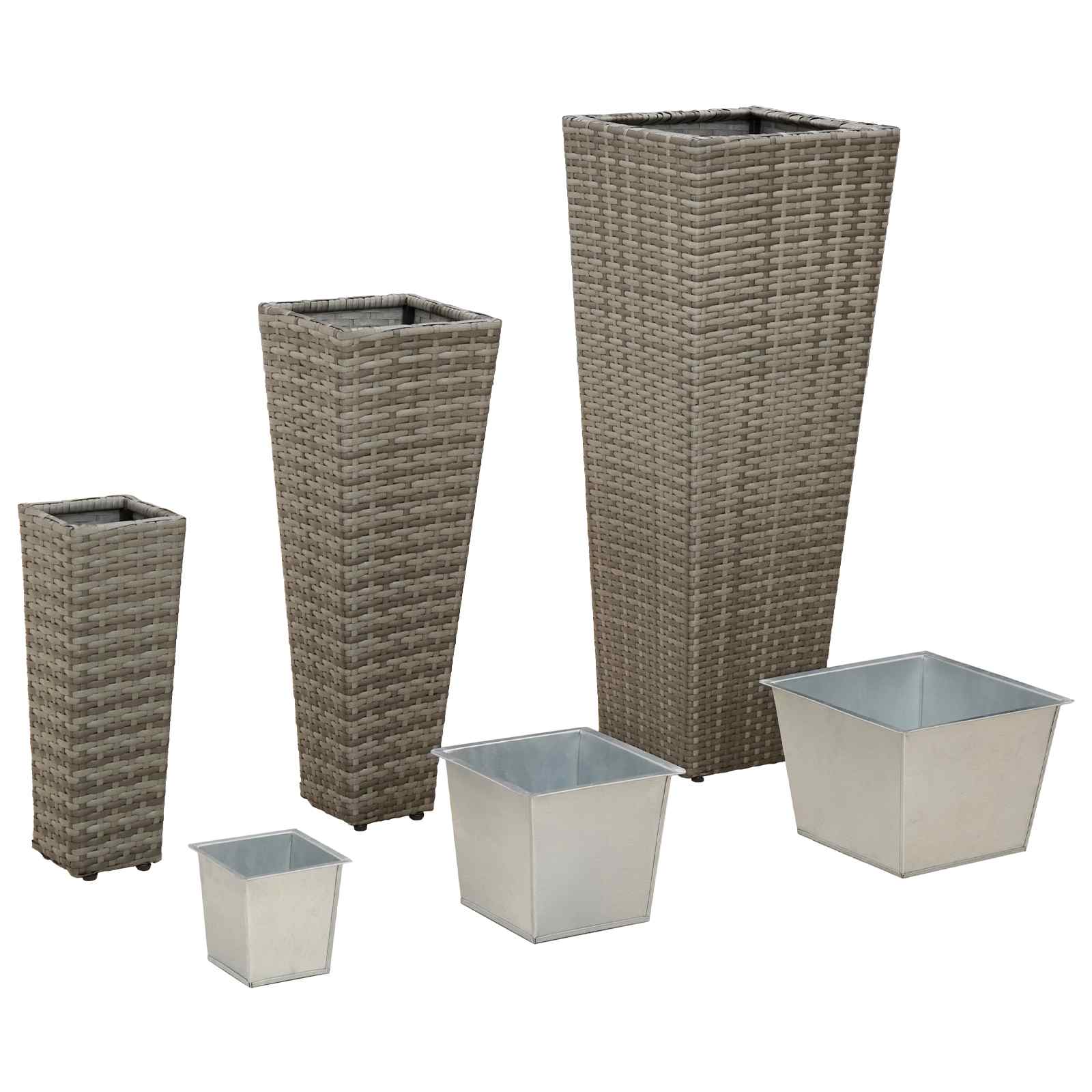Set da esterno 3 pz 30 x 30 x 80 cm Metallo