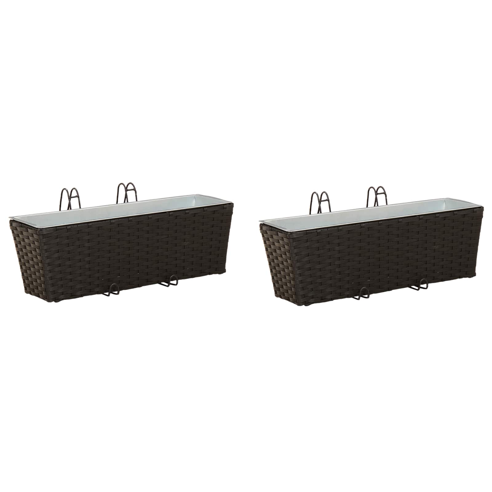 Ringhiera 2 pz Nero 50 x 17 x 17 cm Metallo