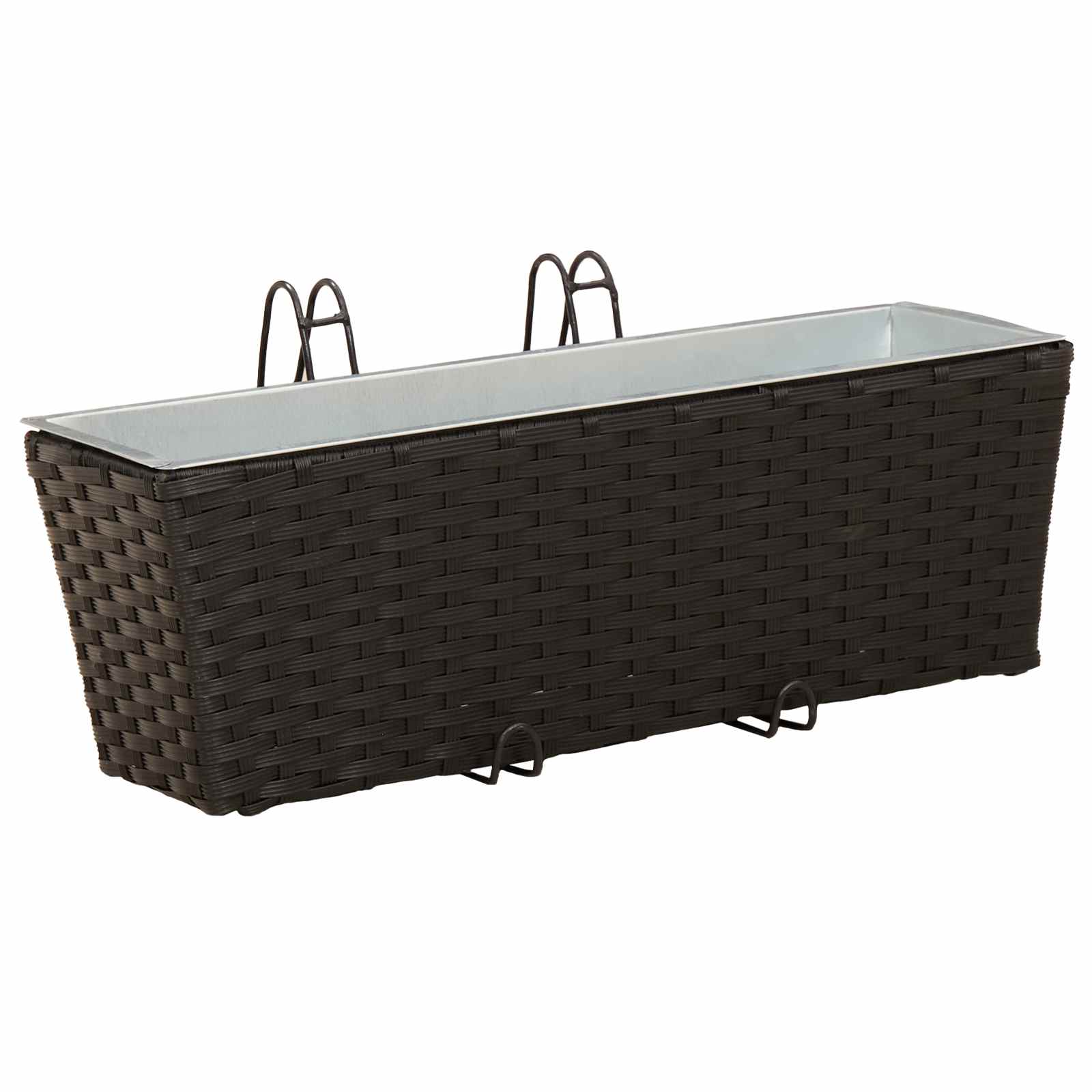 Ringhiera 2 pz Nero 50 x 17 x 17 cm Metallo