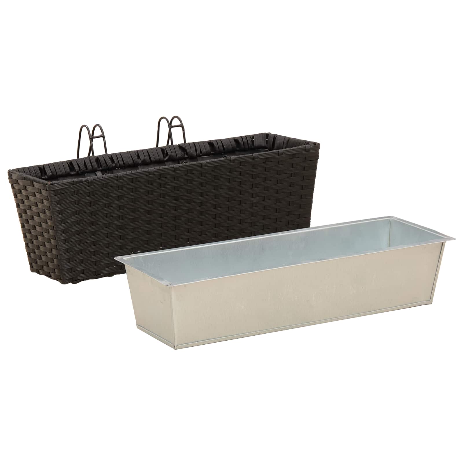 Ringhiera 2 pz Nero 50 x 17 x 17 cm Metallo
