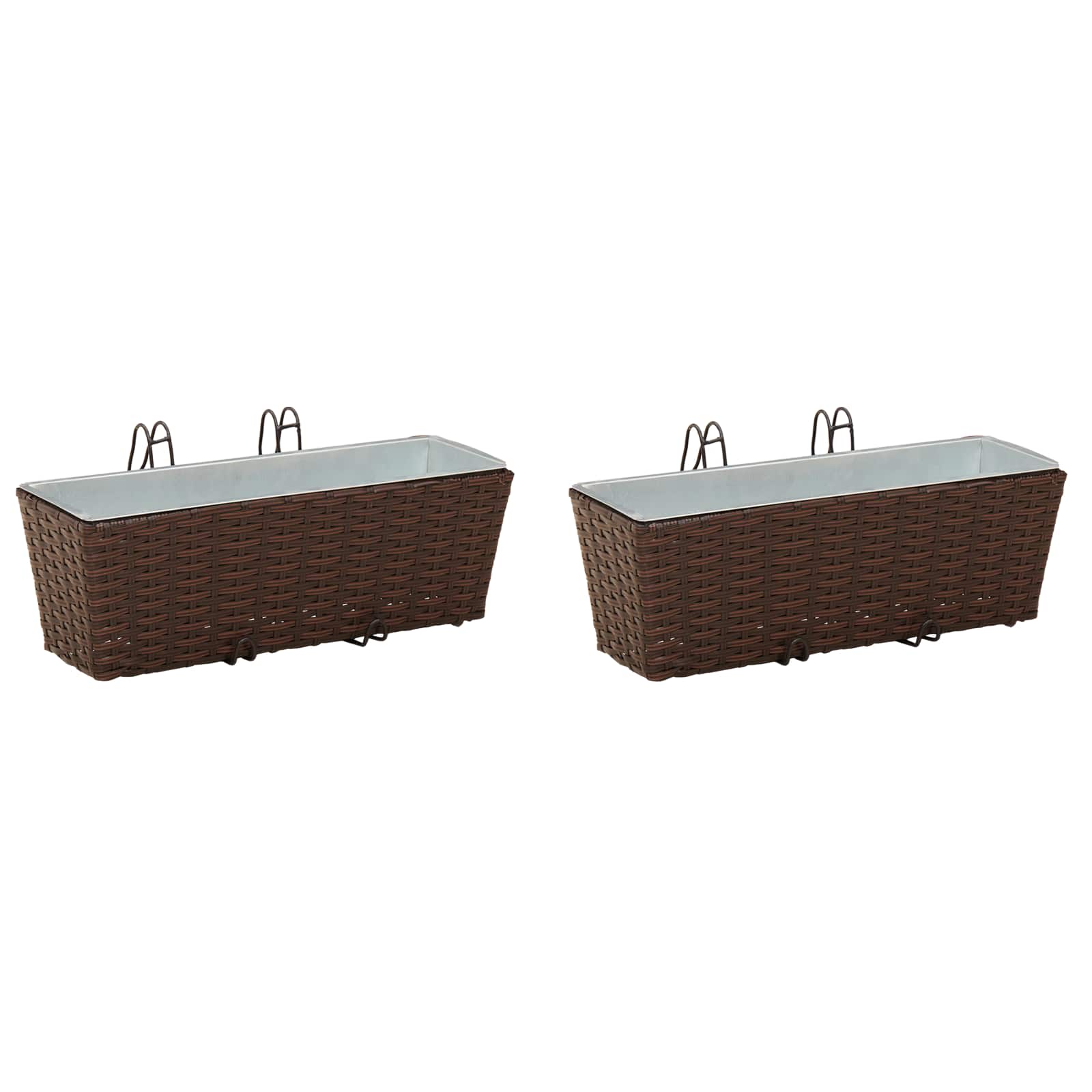 Ringhiera 2 pz Marrone 50 x 17 x 17 cm Metallo