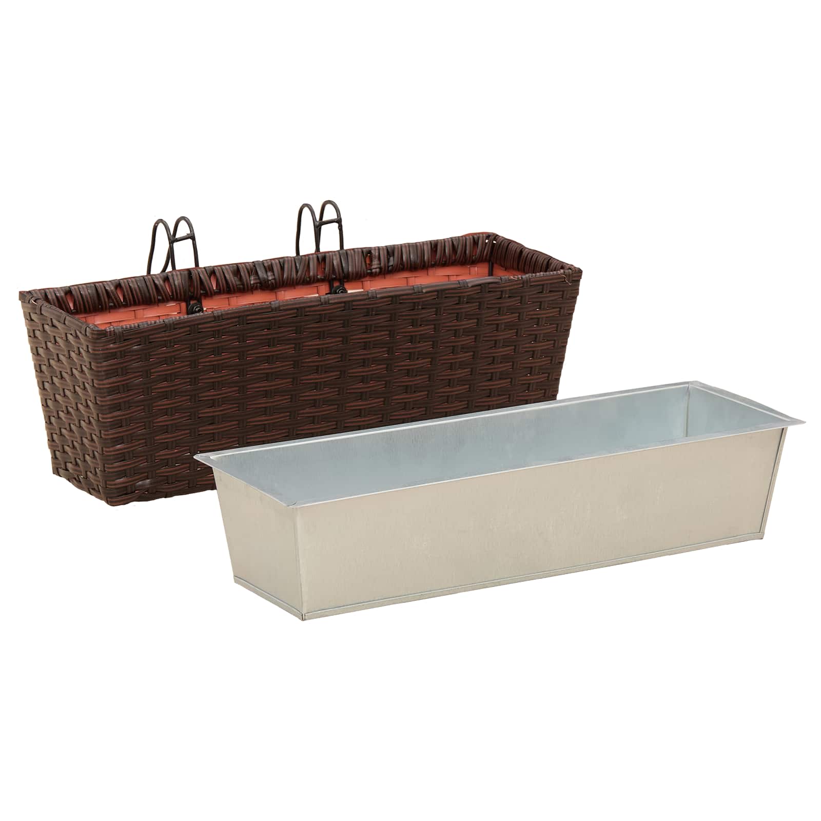 Ringhiera 2 pz Marrone 50 x 17 x 17 cm Metallo