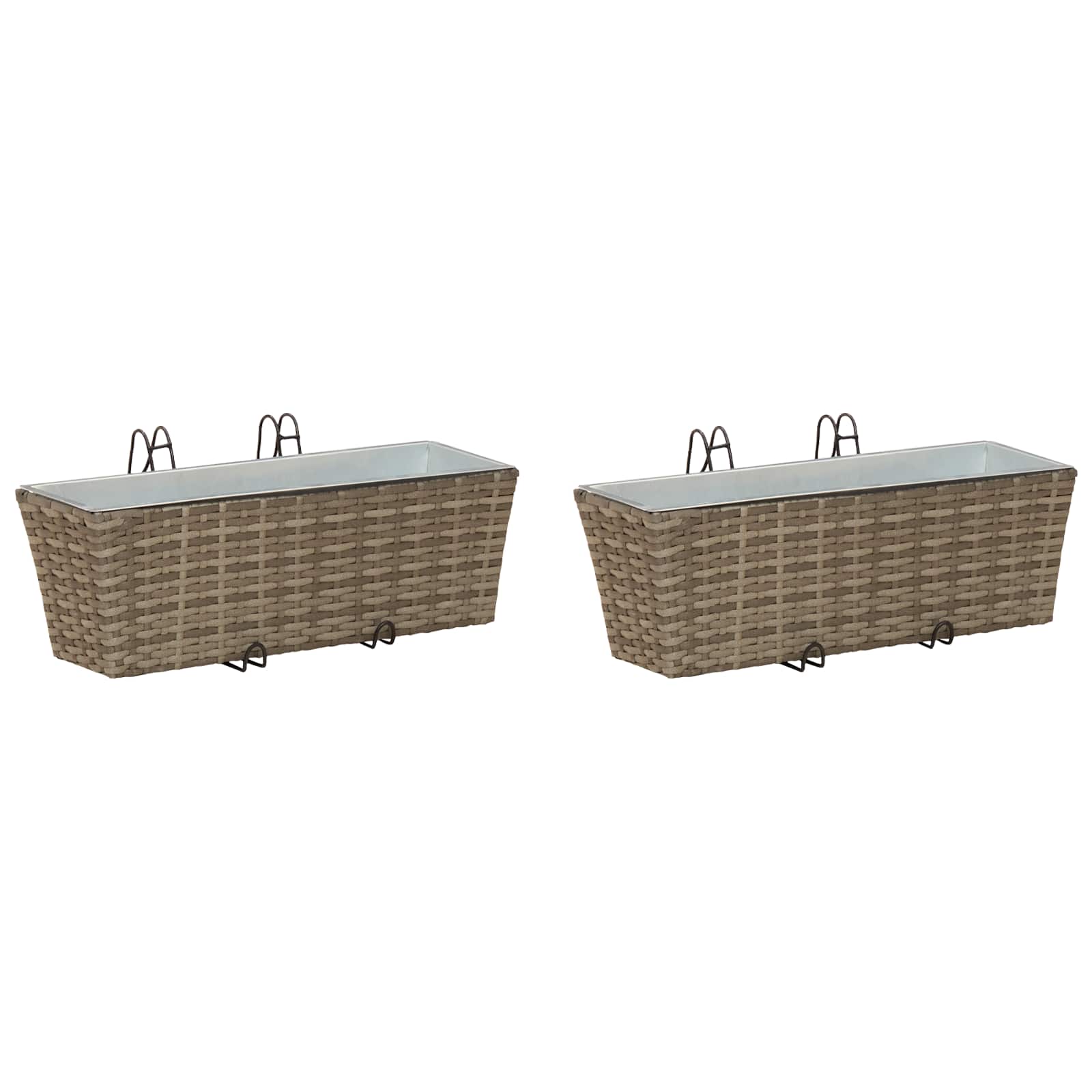 Ringhiera 2 pz Grigio 50 x 17 x 17 cm Metallo