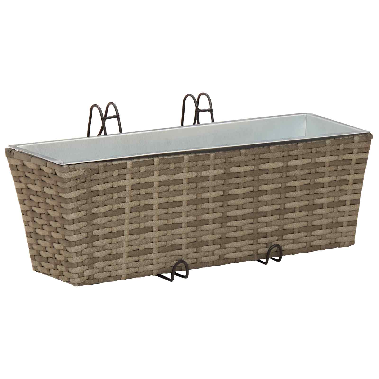 Ringhiera 2 pz Grigio 50 x 17 x 17 cm Metallo