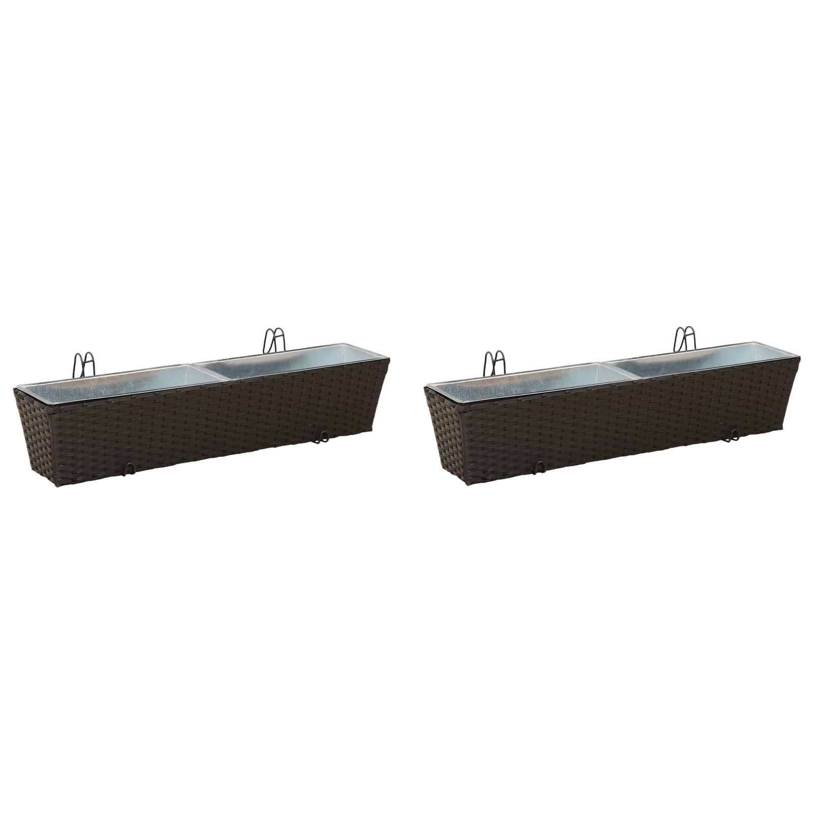 Ringhiera 2 pz Nero 80 x 17 x 17 cm Metallo
