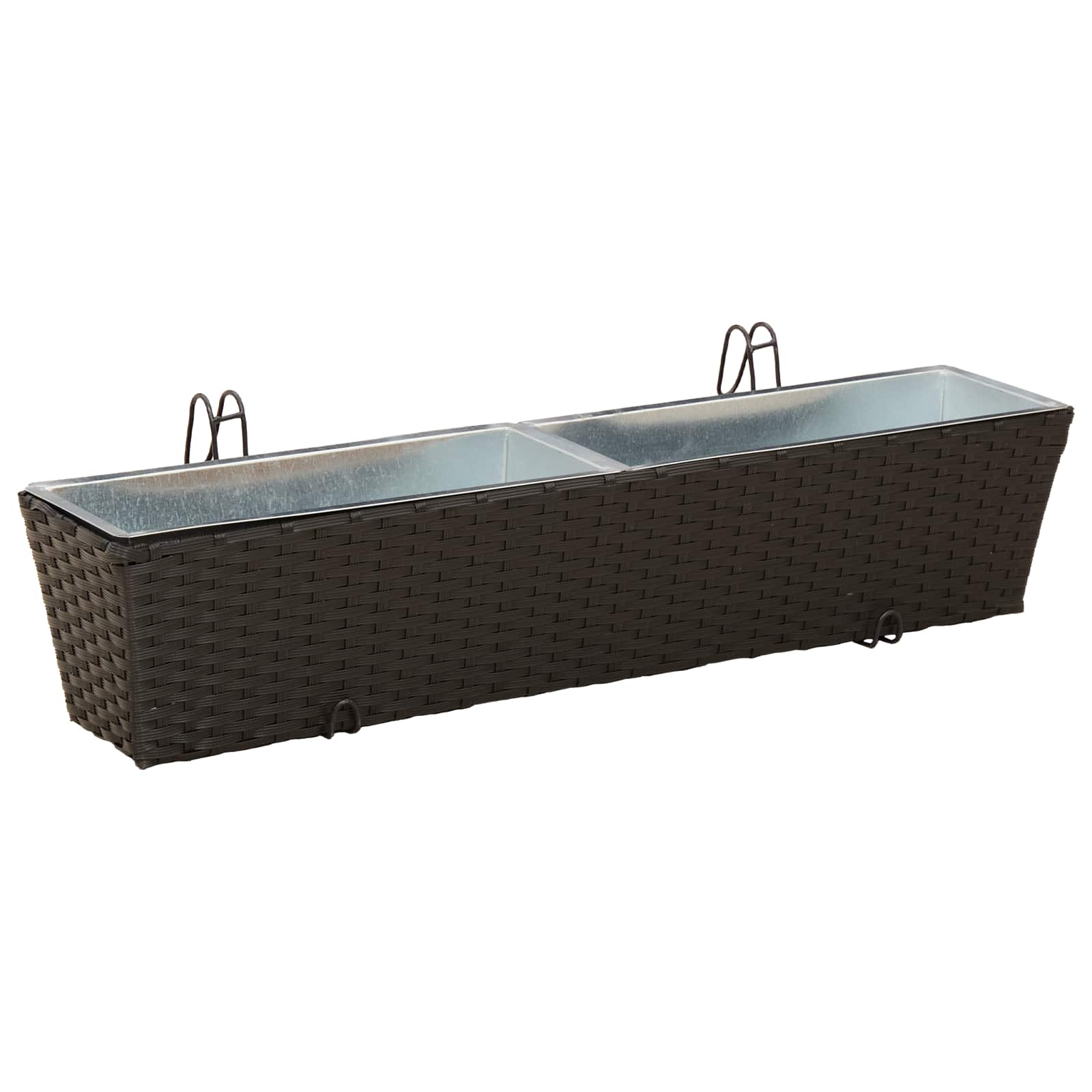 Ringhiera 2 pz Nero 80 x 17 x 17 cm Metallo