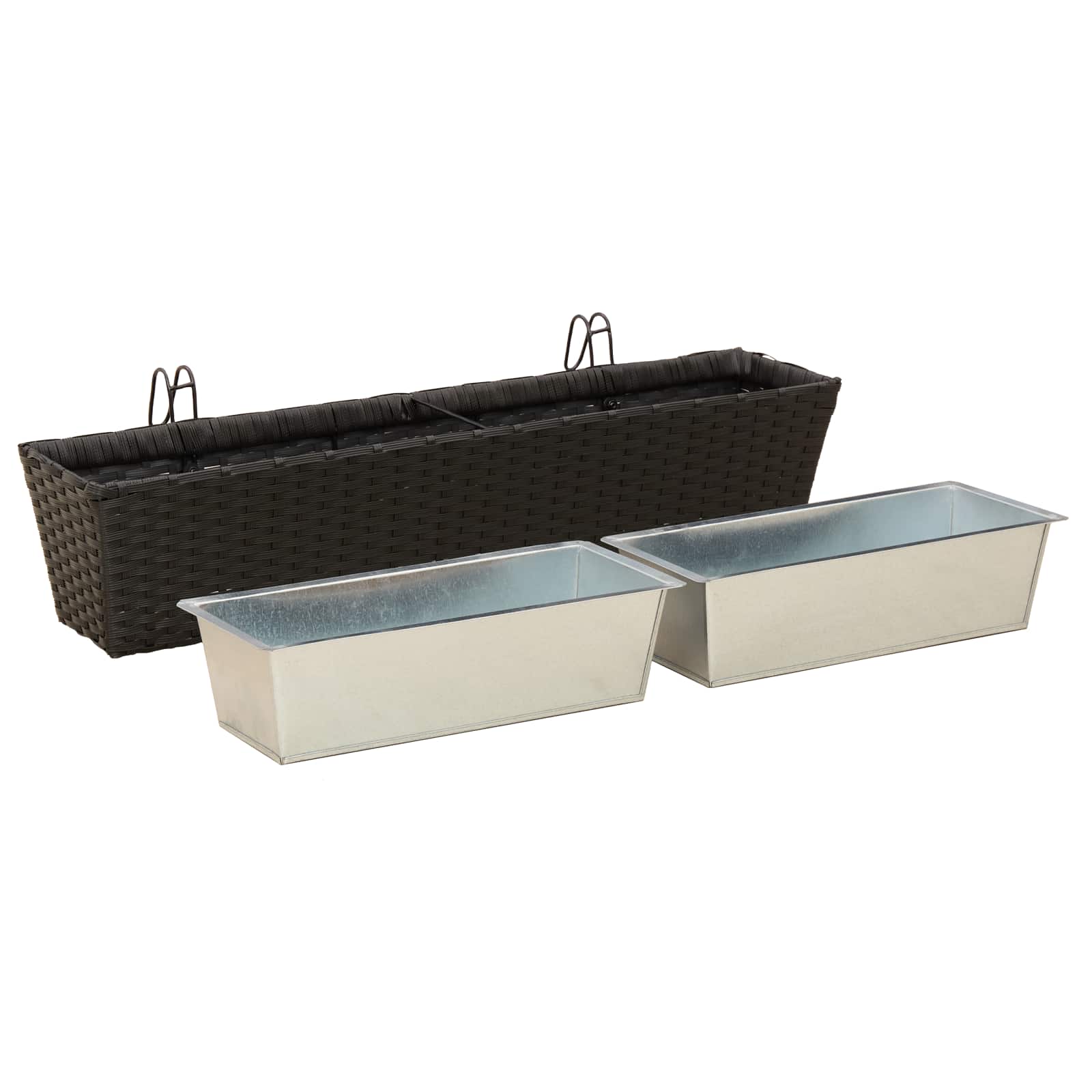 Ringhiera 2 pz Nero 80 x 17 x 17 cm Metallo