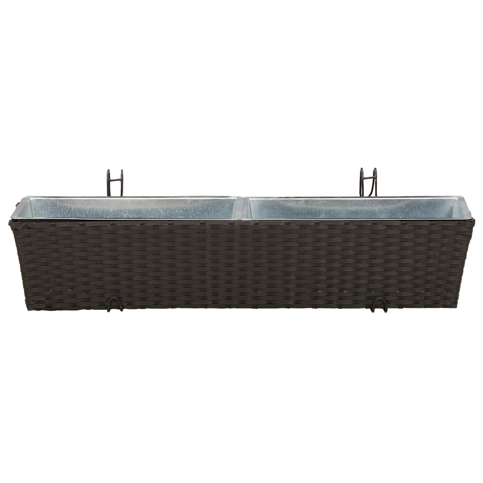 Ringhiera 2 pz Nero 80 x 17 x 17 cm Metallo