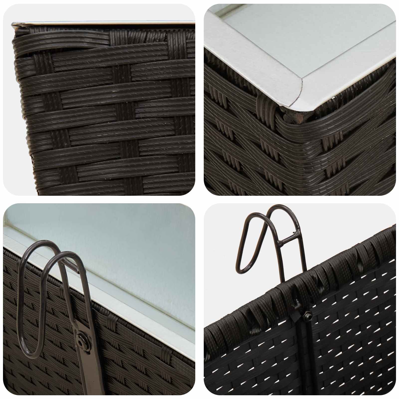 Ringhiera 2 pz Nero 80 x 17 x 17 cm Metallo